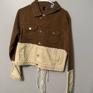half and half jean jacket